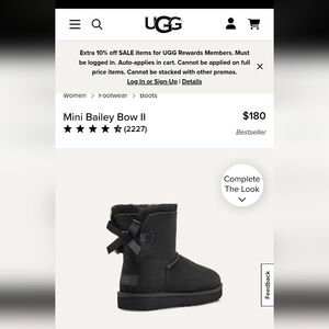 NWB UGG WOMEN'S MINI BAILEY BOW II